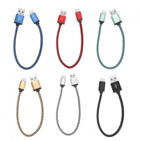 Câble en Nylon Tressé 0.3 mètre Type-C USB  charge et transfert rapide 2A