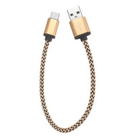 Cable de carga y transferencia rápida USB Type-C de nylon trenzado de 0,3 metros 2A