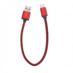 C&acirc;ble en Nylon Tress&eacute; 0.3 m&egrave;tre Type-C USB  charge et transfert rapide 2A