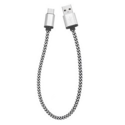 Cable de carga y transferencia r&aacute;pida USB Type-C de nylon trenzado de 0,3 metros 2A