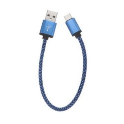 Cable de carga y transferencia r&aacute;pida USB Type-C de nylon trenzado de 0,3 metros 2A