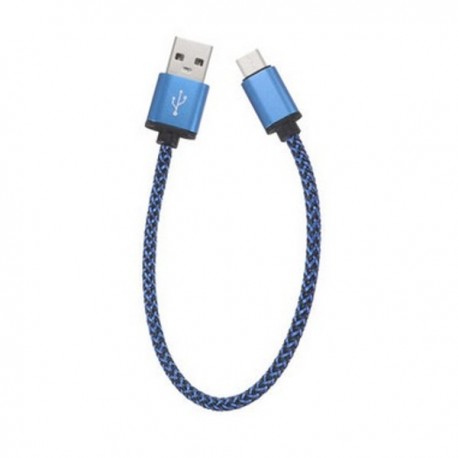 Câble en Nylon Tressé 0.3 mètre Type-C USB  charge et transfert rapide 2A
