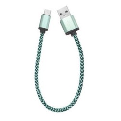 Cable de carga y transferencia r&aacute;pida USB Type-C de nylon trenzado de 0,3 metros 2A