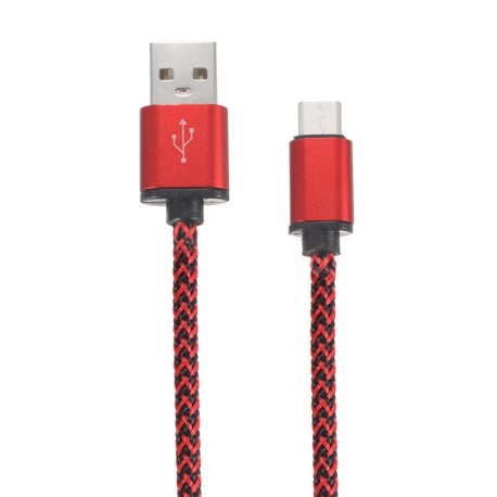 Cable USB Type-C de nylon trenzado de 2,1 A de transferencia y carga rápida