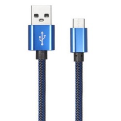 Cable USB Type-C de nylon trenzado de 2,1 A de transferencia y carga r&aacute;pida