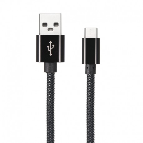 Câble en Nylon Tressé Type-C USB 1 mètre transfert et charge rapide 2.1A