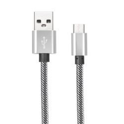 Cable USB Type-C de nylon trenzado de 2,1 A de transferencia y carga r&aacute;pida