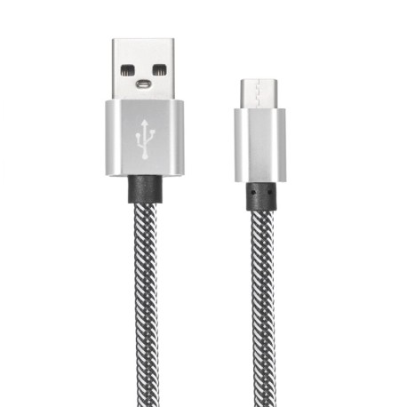 Cable USB tipo C de nailon trenzado, 1 metro, para transferencia de datos y carga rápida a 2,1 A