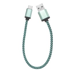 Cable de carga y transferencia r&aacute;pida USB Type-C de nylon trenzado de 0,3 metros 2A
