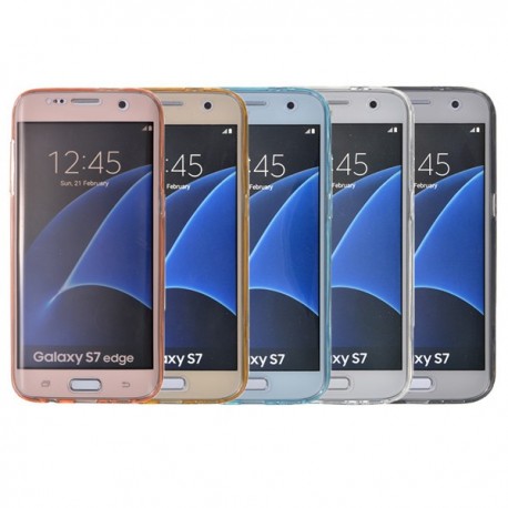 Protección delantera y trasera de TPU transparente para Samsung Galaxy S7 Edge