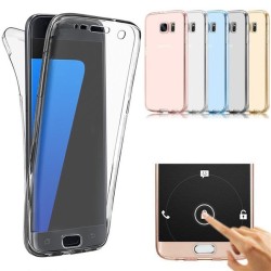 Protection Avant et Arri&egrave;re TPU transparent pour Samsung Galaxy S7 Edge