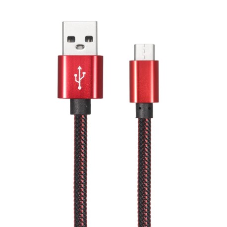 Cable USB tipo C de nailon trenzado, 1 metro, para transferencia de datos y carga rápida a 2,1 A