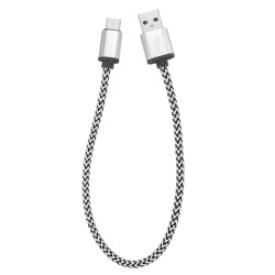 Cable de carga y transferencia r&aacute;pida USB Type-C de nylon trenzado de 0,3 metros 2A