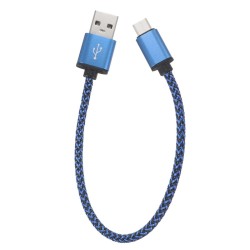Cable de carga y transferencia r&aacute;pida USB Type-C de nylon trenzado de 0,3 metros 2A