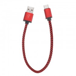 C&acirc;ble en Nylon Tress&eacute; 0.3 m&egrave;tre Type-C USB  charge et transfert rapide 2A