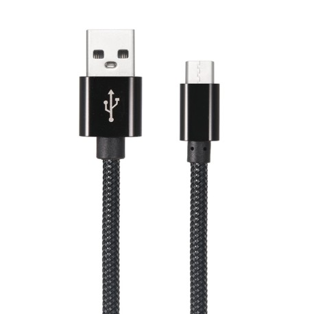 Cable USB tipo C de nailon trenzado, 1 metro, para transferencia de datos y carga rápida a 2,1 A