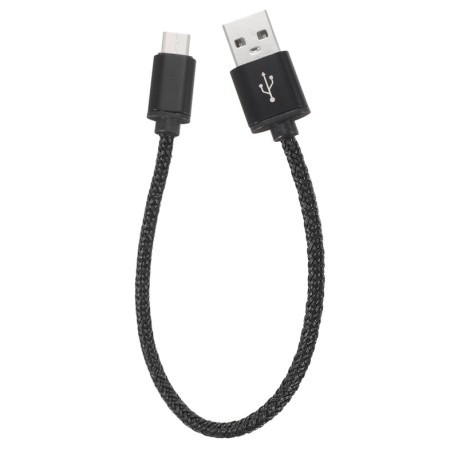 Cable de nailon trenzado de 0,3 metros, USB tipo C, para carga y transferencia rápida, 2 A