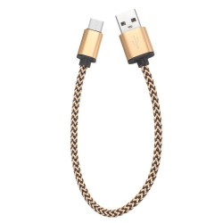 Cable de carga y transferencia r&aacute;pida USB Type-C de nylon trenzado de 0,3 metros 2A