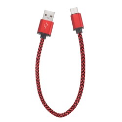 Cable de carga y transferencia r&aacute;pida USB Type-C de nylon trenzado de 0,3 metros 2A