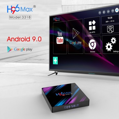 LEMFO h96 max, dispositivo de televisión inteligente con Android 9.0 y asistente de voz