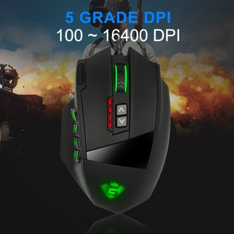 Cheap gaming mouse Rocketek 16400dpi 19 programmable buttons