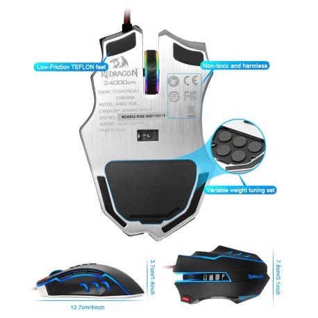  Souris de jeux gamers Redragon TITANOBOA2 Chroma