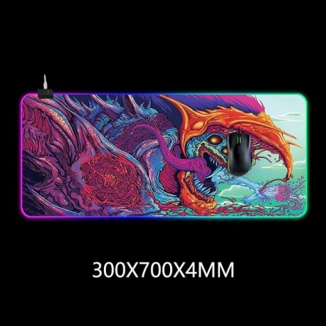 Alfombrilla para ratón para gamers RGB extragrande, edición 2020, con conexión USB y retroiluminación 