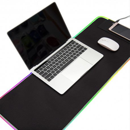 Alfombrilla para ratón para gamers RGB extragrande, edición 2020, con conexión USB y retroiluminación 