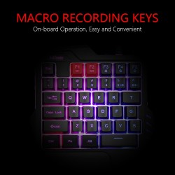 Clavier de jeu &agrave; une main r&eacute;tro&eacute;clair&eacute; 6400dpi 
