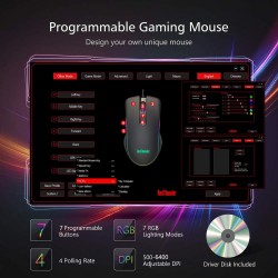 Teclado para juegos de una mano retroiluminado de 6400 ppp