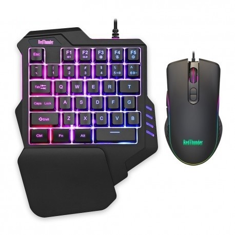 Teclado para juegos de una mano retroiluminado de 6400 ppp