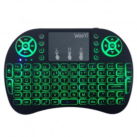 Teclado inalámbrico i8 Mini retroiluminado con 7 colores, 2,4 GHz, inglés y ruso; ratón Air con 3 colores, panel táctil y mando 