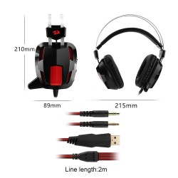  auriculares est&eacute;reo para jugadores Redragon H201 