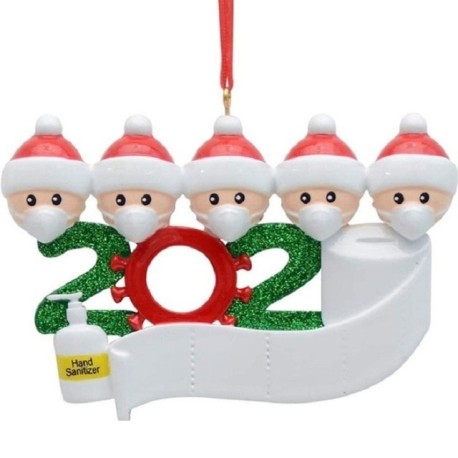 Décoration de père Noël suspendus anti covid 19