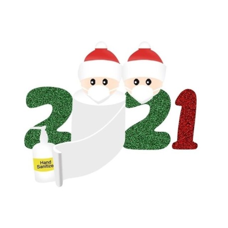 Décoration de père Noël suspendus anti covid 19