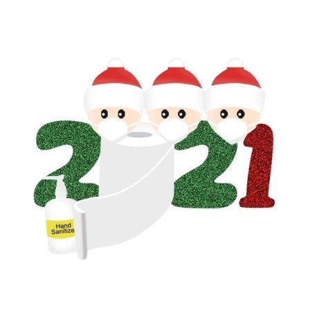 Décoration de père Noël suspendus anti covid 19