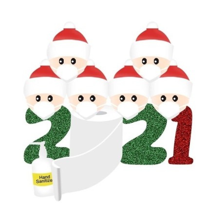 Décoration de père Noël suspendus anti covid 19