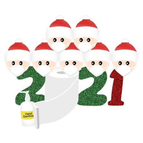 Décoration de père Noël suspendus anti covid 19