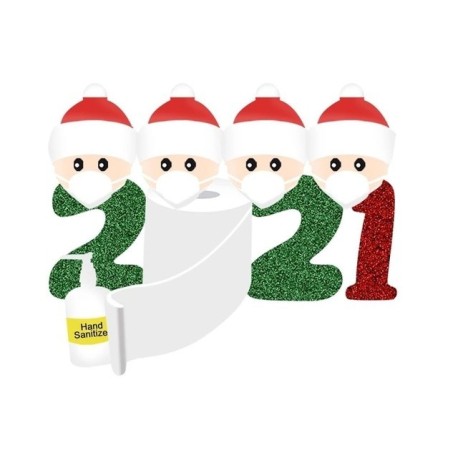 Décoration de père Noël suspendus anti covid 19