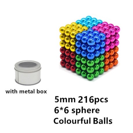 billes aimantees en métal néodyme multicouleurs, jouets de Construction