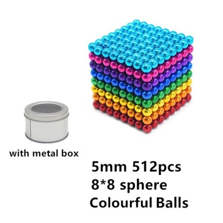 billes aimantees en métal néodyme multicouleurs, jouets de Construction