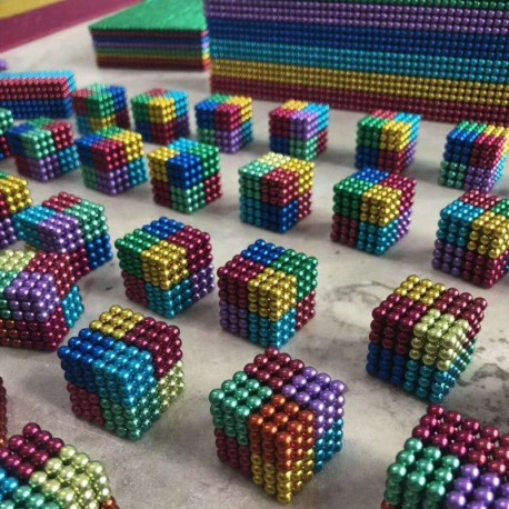 billes aimantees en métal néodyme multicouleurs, jouets de Construction