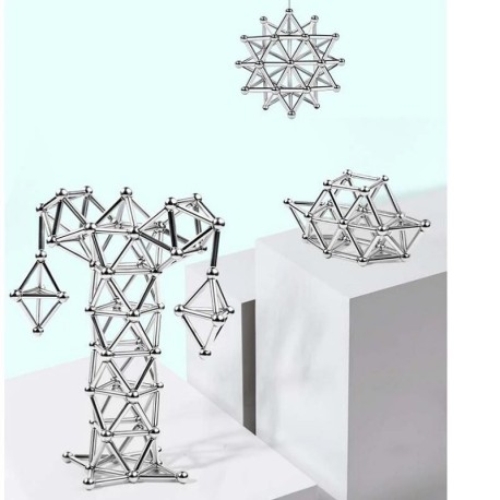 jeu de construction magnétiques bâtons magnétiques et boules en métal