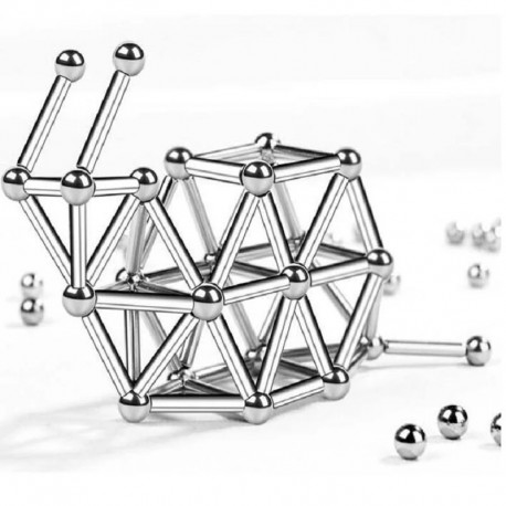 juego de construcción magnético con varillas magnéticas y bolas de metal