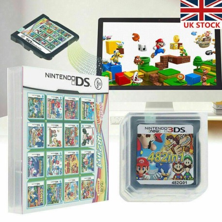 Cartucho de juegos 482 en 1 para las consolas NDS, NDSL, 2DS, 3DS, 3DSLL y NDSI