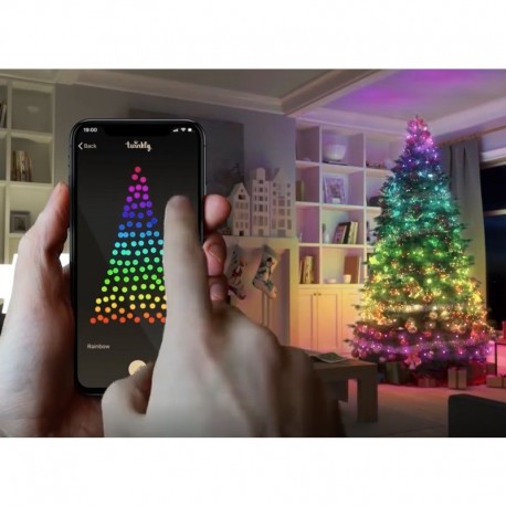 Guirnalda de Navidad con luces LED y aplicación para controlar la iluminación de forma ilimitada desde el smartphone; resistente
