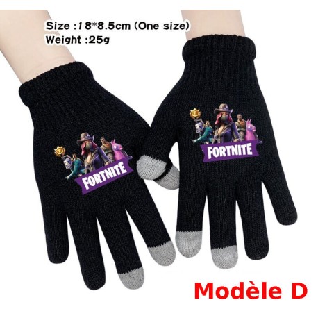 Pair de Gants tactile Fortnite Homme Femme, Gants chauds pour utilisation smartphone