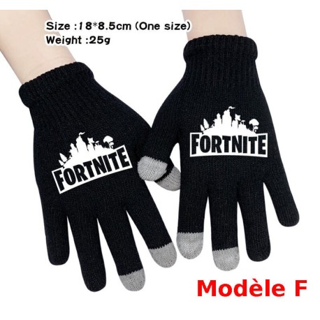 Pair de Gants tactile Fortnite Homme Femme, Gants chauds pour utilisation smartphone