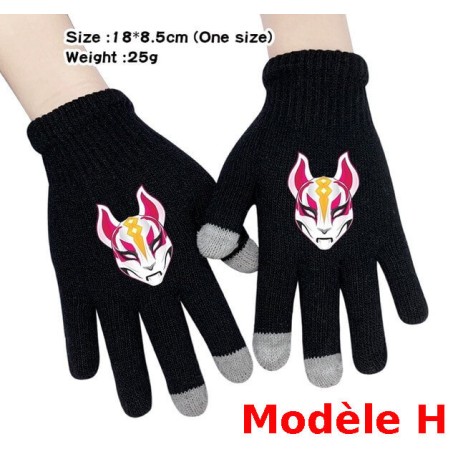 Pair de Gants tactile Fortnite Homme Femme, Gants chauds pour utilisation smartphone