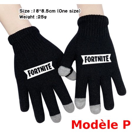 Pair de Gants tactile Fortnite Homme Femme, Gants chauds pour utilisation smartphone